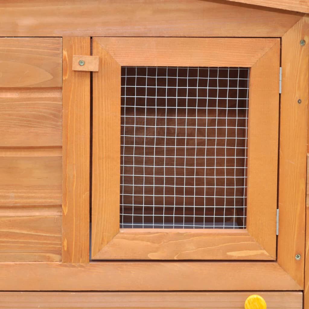 vidaXL Large Rabbit Hutch Small Animal House Pet Cage w/ 2 Runs Wood House 
