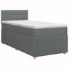 vidaXL Box Spring Bed with Mattress Dark Grey 107 x 203 cm Fabric