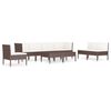 vidaXL 9 Piece Garden Lounge Set with Cushions Poly Rattan Brown