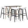 vidaXL 5 Piece Bar Set Black and White