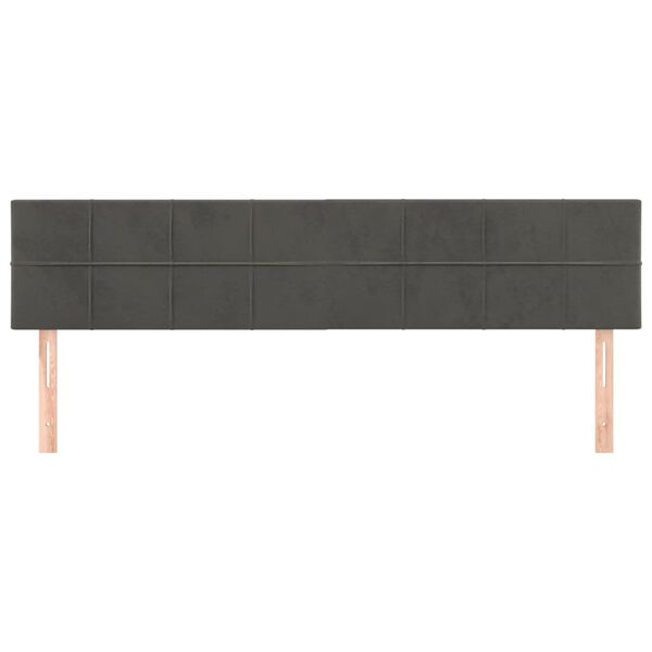 vidaXL Headboards Dark Grey 200x5x78/88 cm Velvet