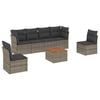 vidaXL 7 Piece Garden Sofa Set with Cushions Grey Poly Rattan
