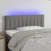 vidaXL LED Headboard Dark Grey 100x5x78/88 cm Fabric