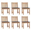 vidaXL Garden Chairs 6 pcs with Cushions Solid Teak Wood
