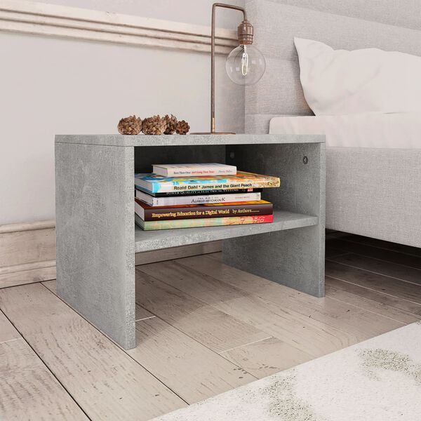vidaXL Bedside Cabinet Concrete Grey 40x30x30 cm Engineered Wood
