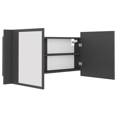 vidaXL LED Bathroom Mirror Cabinet Grey 100x12x45 cm