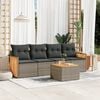 vidaXL 5 Piece Garden Sofa Set with Cushions Grey Poly Rattan