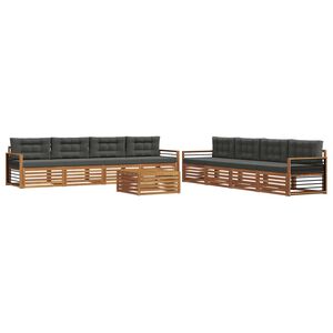 vidaXL Outdoor Sofa Set with Cushion 9 pcs Natural and Anthracite