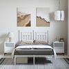 vidaXL Metal Bed Frame without Mattress with Headboard White 135x190cm
