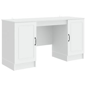 vidaXL Desk with Shelf White 142.5 x 50 x 75 cm Engineered Wood