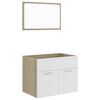 vidaXL 2 Piece Bathroom Furniture Set White and Sonoma Oak Engineered Wood