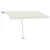vidaXL Freestanding Manual Retractable Awning 400x300 cm Cream