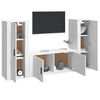 vidaXL 3 Piece TV Cabinet Set White Engineered Wood