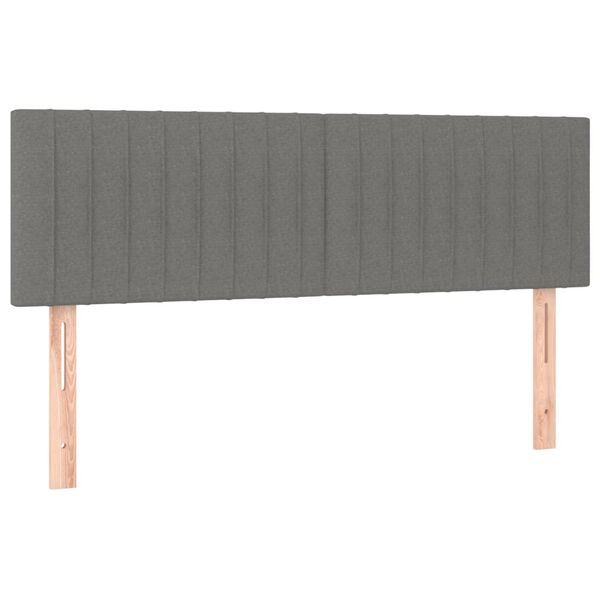 vidaXL Headboards Dark Grey 144x5x78/88 cm Fabric