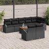 vidaXL Garden Sofa Set with Storage 9 pcs Black Poly Rattan