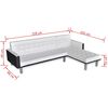 vidaXL L-shaped Sofa Bed Faux Leather White