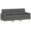 vidaXL 2 Piece Sofa Set with Cushions Dark Grey Fabric