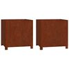 vidaXL Planters with Legs 2 pcs Rusty 50x50x50 cm Corten Steel