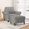 vidaXL Sofa Chair with Footstool Light Grey 60 cm Fabric