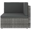 vidaXL 12 Piece Garden Lounge Set with Cushions Grey Poly Rattan