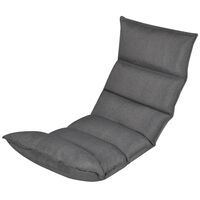 vidaXL Foldable Floor Lounger 50x130 cm Fabric Grey