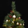 vidaXL Artificial Hinged Christmas Tree 150 LEDs & Ball Set 150 cm