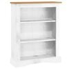 vidaXL 3-Tier Bookcase Mexican Pine Corona Range White 81x29x100 cm