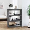 vidaXL Book Cabinet/Room Divider Grey 80x30x103.5 cm Solid Wood Pine