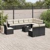 vidaXL 11 Piece Garden Sofa Set with Cushions Black Poly Rattan