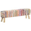 vidaXL Bench 160 cm Multicolour Chindi Fabric