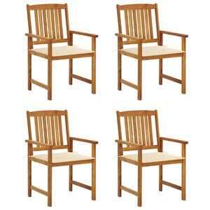 vidaXL Garden Chairs with Cushions 4 pcs Solid Acacia Wood