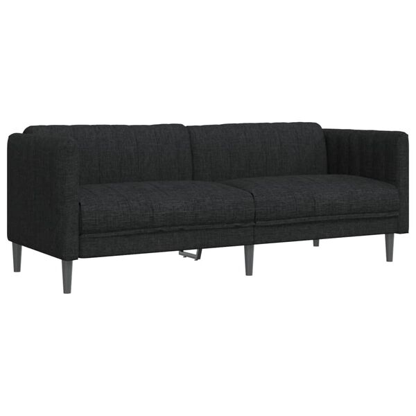 vidaXL 2 Piece Sofa Set Black Fabric