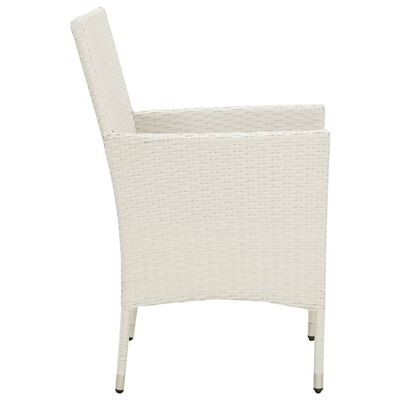 vidaXL Garden Chairs with Cushions 2 pcs Poly Rattan White