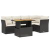 vidaXL 5 Piece Garden Sofa Set with Cushions Black Poly Rattan