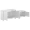 vidaXL TV Cabinet High Gloss White 146.5x35x50 cm Engineered Wood