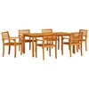 vidaXL Garden Dining Set 7 pcs Brown Solid Acacia Wood