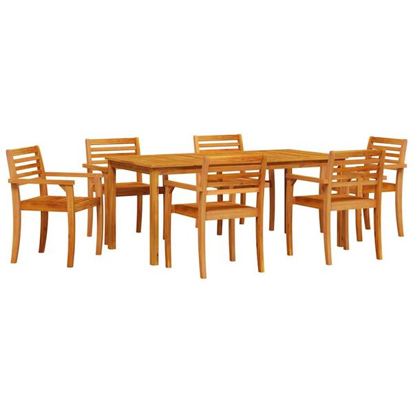 vidaXL Garden Dining Set 7 pcs Brown Solid Acacia Wood