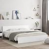 vidaXL Bed Frame with LED without Mattress White 180x200 cm Super King