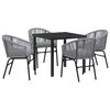 vidaXL Garden Dining Set 5 pcs Anthracite Powder-Coated Steel