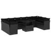 vidaXL 11 Piece Garden Sofa Set with Cushions Black Poly Rattan