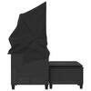 vidaXL Garden Sofa 2-Seater with Canopy and Stools Black Poly Rattan