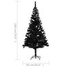 vidaXL Artificial Pre-lit Christmas Tree with Stand Black 180 cm PVC