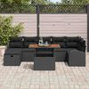 vidaXL Garden Sofa Set Height-Adjustable 8 pcs Black Poly Rattan