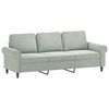 vidaXL 3 Piece Sofa Set with Pillows Light Grey Velvet