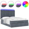 vidaXL Ottoman Bed with Mattresses & LEDs Dark Grey Double Velvet
