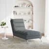 vidaXL Chaise Lounge with Cushions Dark Grey Fabric