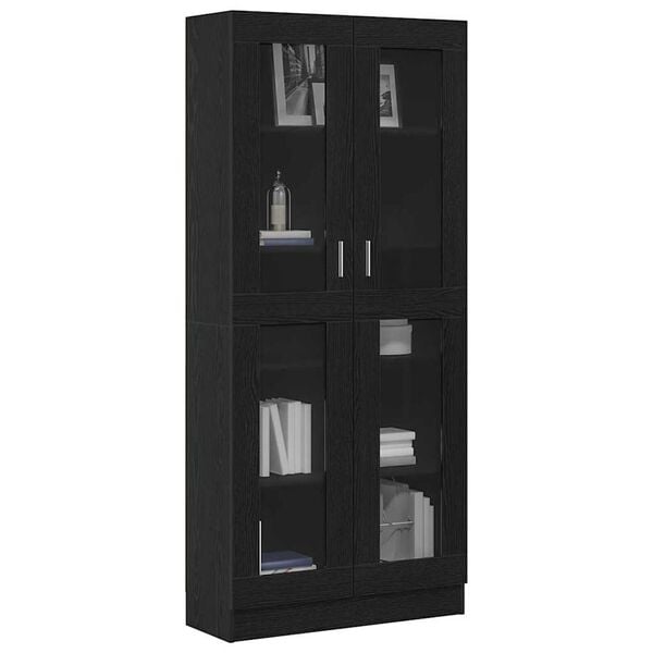 vidaXL Book Cabinet Black oak 82.5 x 30.5 x 185 cm Engineered Wood