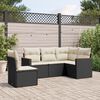 vidaXL 5 Piece Garden Sofa Set with Cushions Black Poly Rattan
