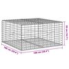 vidaXL Gabion Basket with Cover 100x100x50 cm Galvanised Iron
