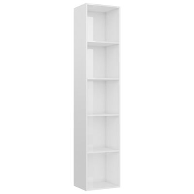vidaXL Book Cabinet High Gloss White 40x30x189 cm Chipboard